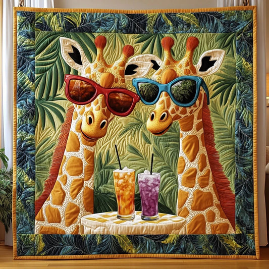 Giraffe Cocktail Party Quilt Blanket