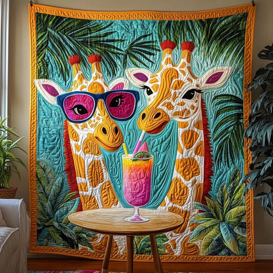 Giraffe Cocktail Party Quilt Blanket