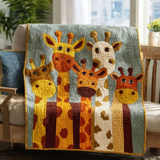 Giraffe Dreams Quilt Blanket - Quilted Blanket by OtterMia
