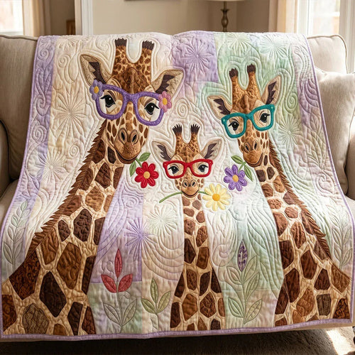 Giraffe Meadow Quilt Blanket - Quilted Blanket by OtterMia