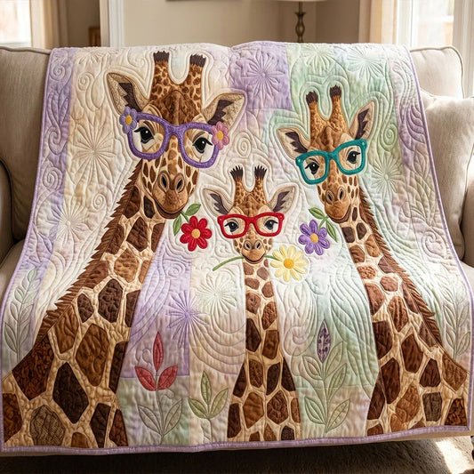 Giraffe Meadow Quilt Blanket - Quilted Blanket by OtterMia