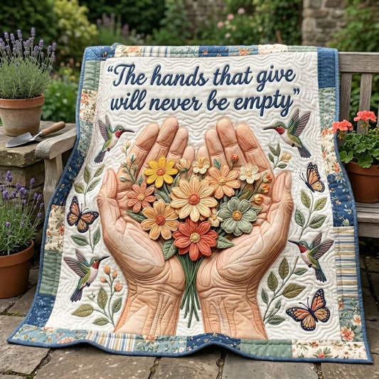 Giving Hands Bloom Quilt Blanket