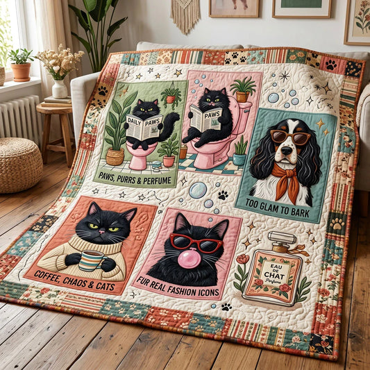 Glam Paws Club Quilt Blanket