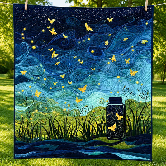 Glowing Meadow Quilt Blanket - Quilted Blanket by OtterMia