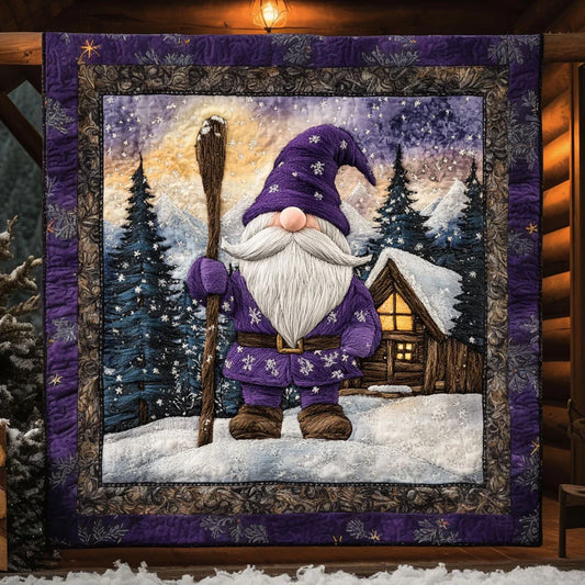 Gnome Cozy Night Quilt Blanket