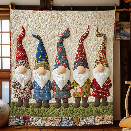 Gnome Gathering Quilt Blanket
