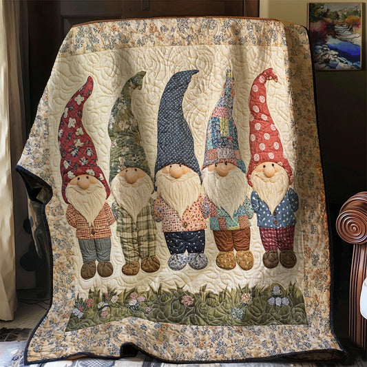 Gnome Gathering Quilt Blanket