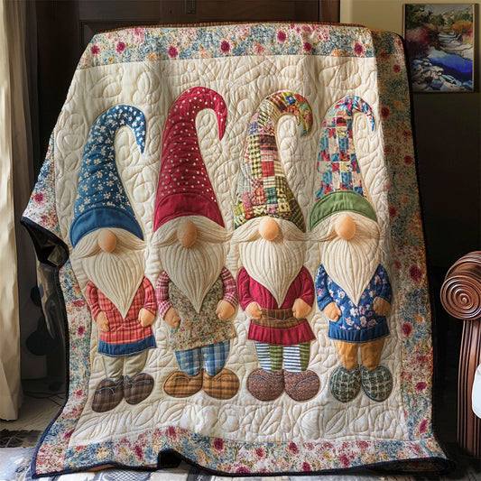Gnome Gathering Quilt Blanket