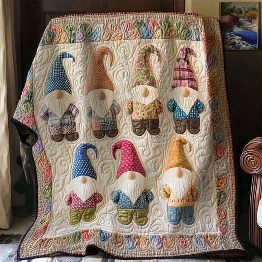 Gnome Gathering Quilt Blanket