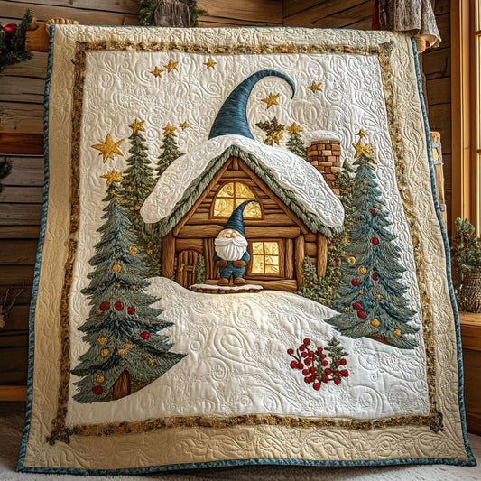 Gnome Hearth Cabin Quilt Blanket