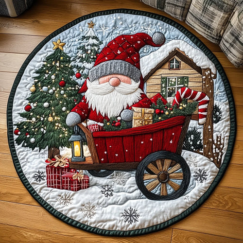 Gnome Noel Quilted Round Mat