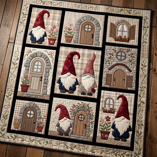 Gnome Village Quilt Blanket