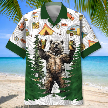 Go Camping Worst Case a Bear Kills You Hawaiian Sh - L - hawaiian shirt