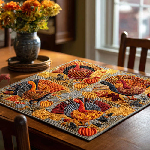 Gobble Gala Quilted Table Topper