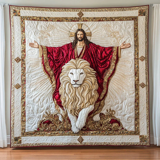 God And Lion Quilt Blanket