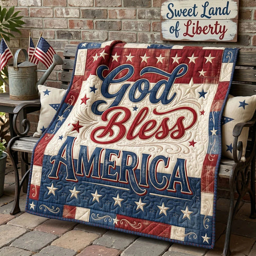 God Bless America Quilt Blanket