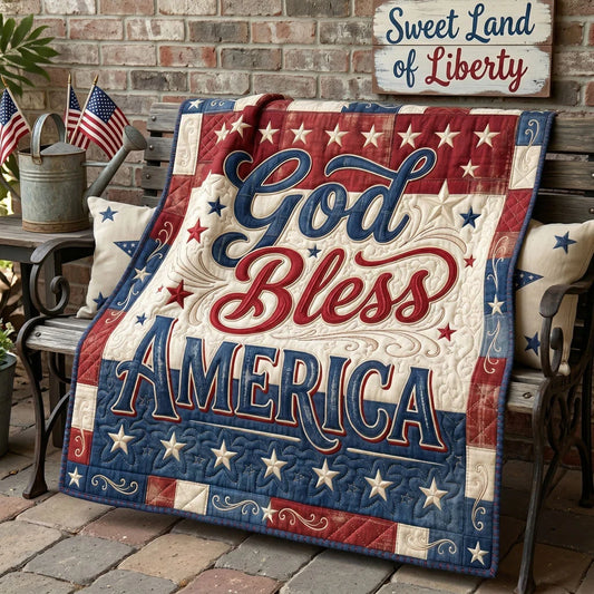 God Bless America Quilt Blanket
