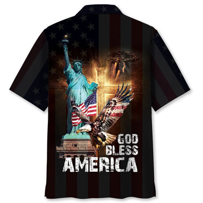 God Bless America Black Hawaiian Shirt