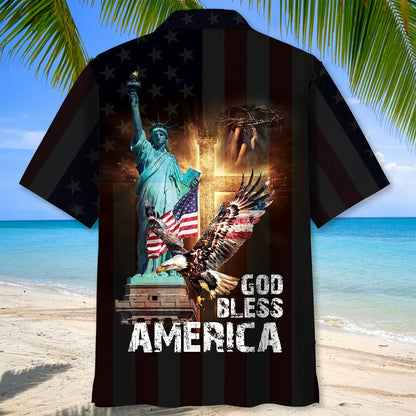 God Bless America Black Hawaiian Shirt