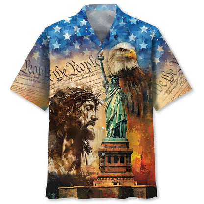 God Bless America Eagle Hawaiian Shirt