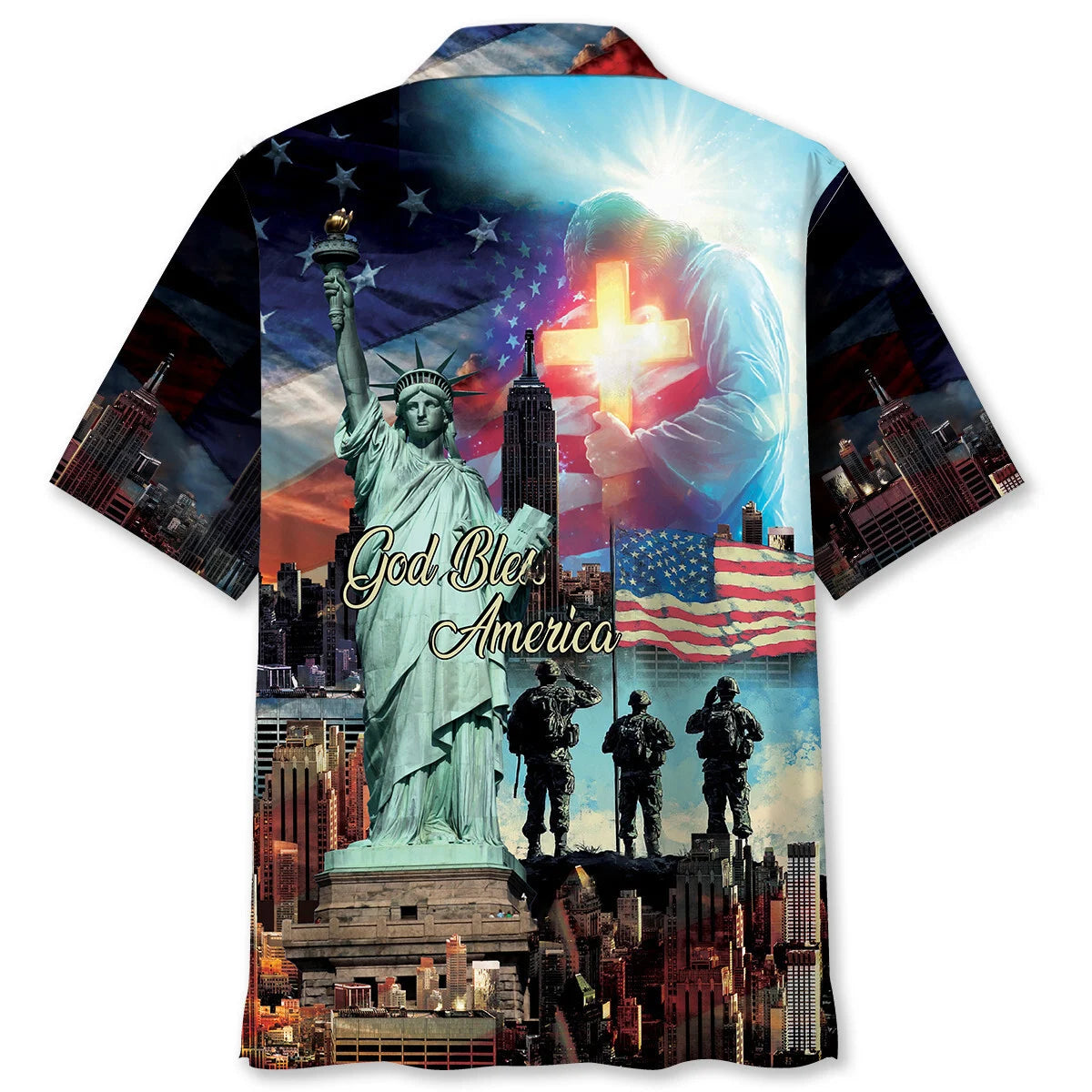 God Bless America Veteran Hawaiian Shirt