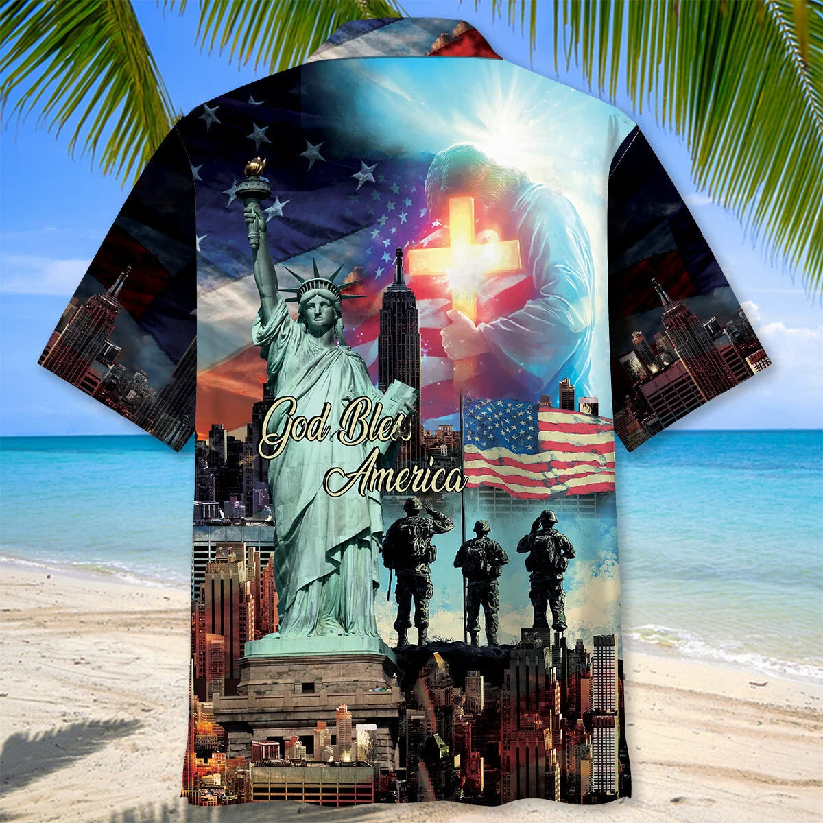 God Bless America Veteran Hawaiian Shirt