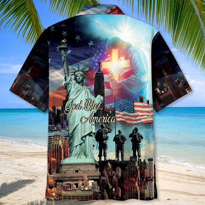 God Bless America Veteran Hawaiian Shirt
