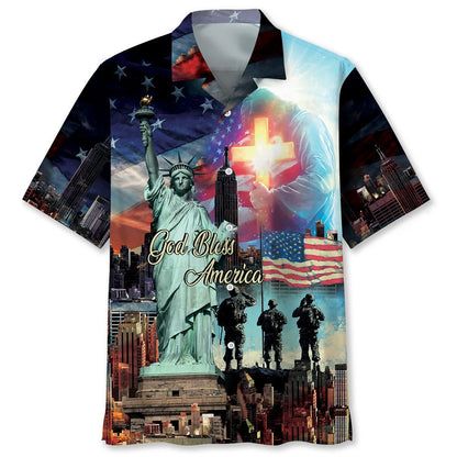 God Bless America Veteran Hawaiian Shirt