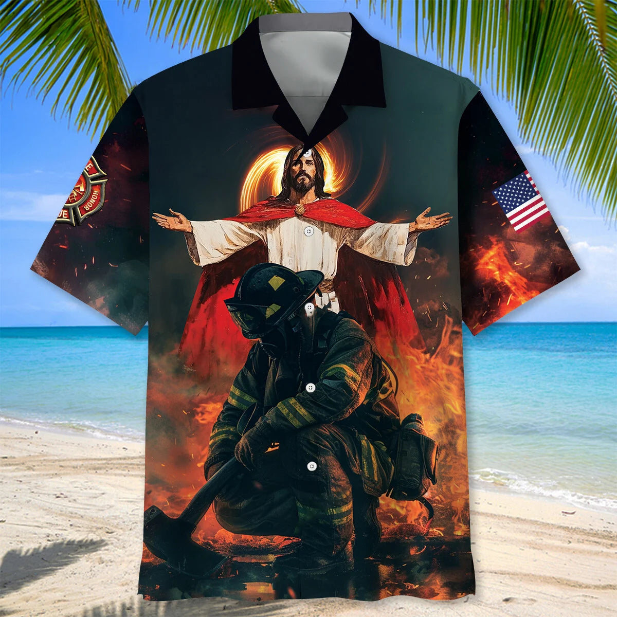 God Bless Firefighters Hawaiian Shirt