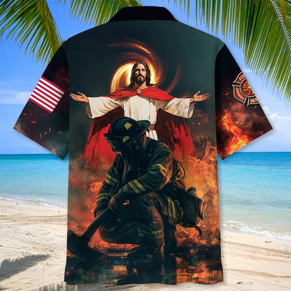 God Bless Firefighters Hawaiian Shirt