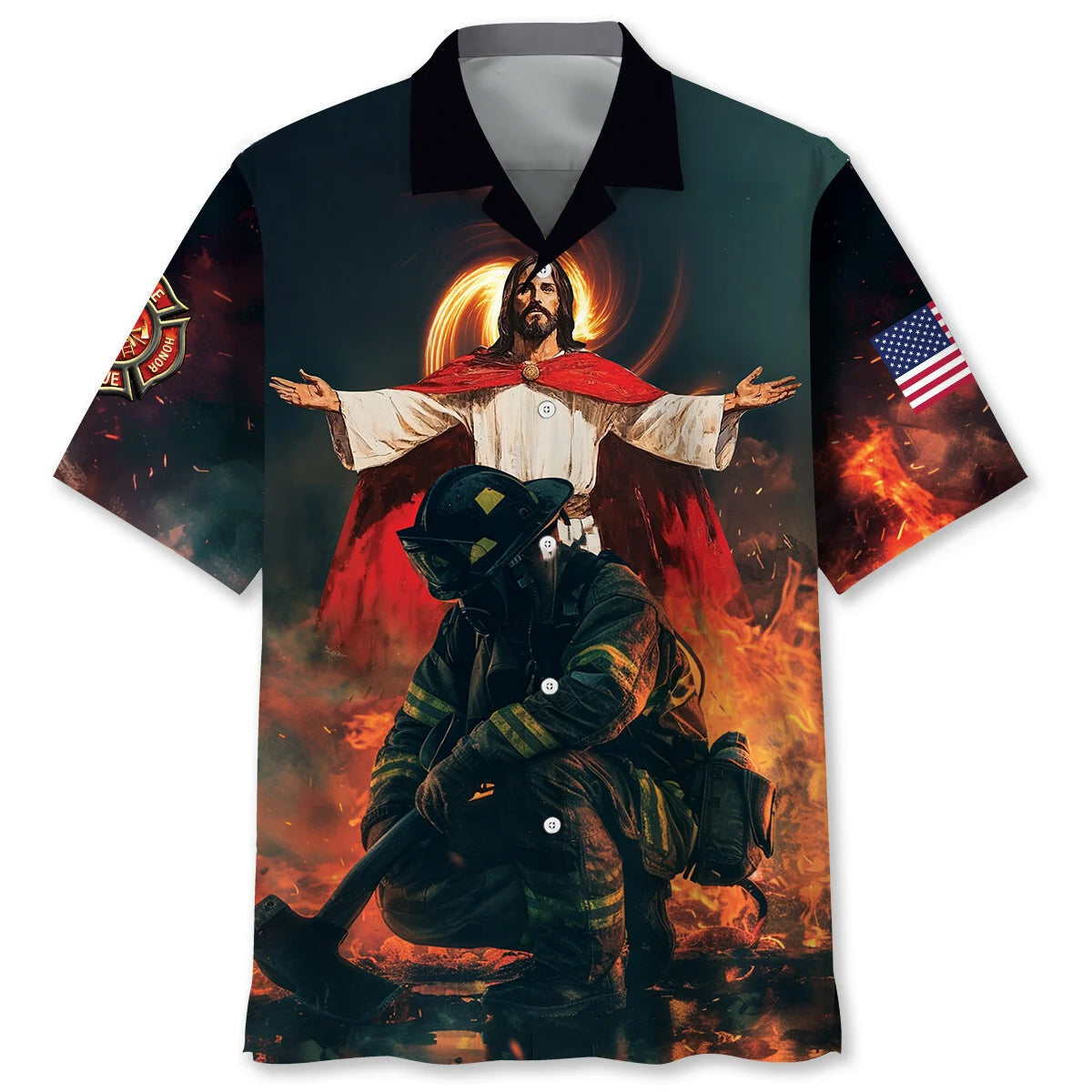 God Bless Firefighters Hawaiian Shirt