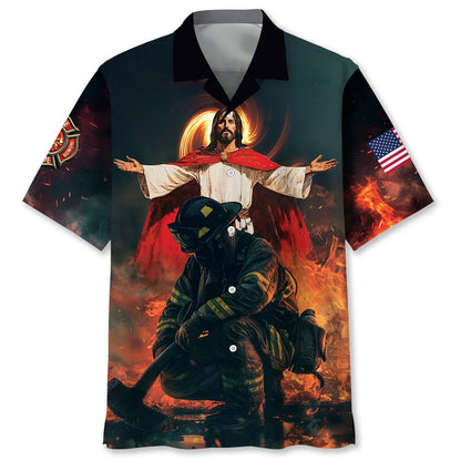 God Bless Firefighters Hawaiian Shirt