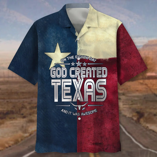 God Created Texas Hawaiian Shirt - S - hawaiian shirt