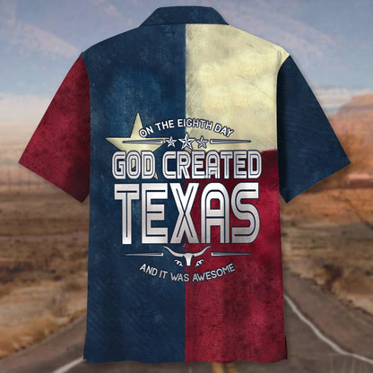 God Created Texas Hawaiian Shirt