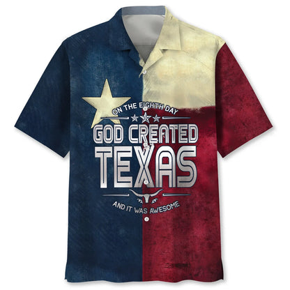 God Created Texas Hawaiian Shirt