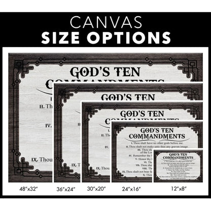 god s ten commandments wall art canvas (Landscape) (view 4)