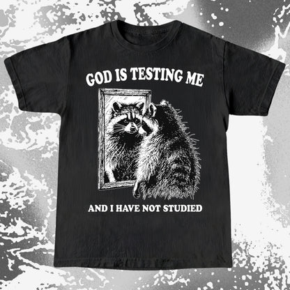 God Is Testing Me And I Have Not Studied Shirt (view 4)