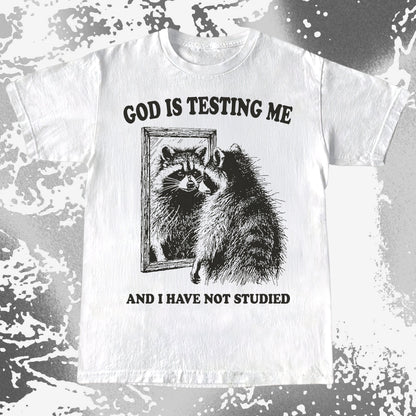 God Is Testing Me And I Have Not Studied Shirt (view 3)