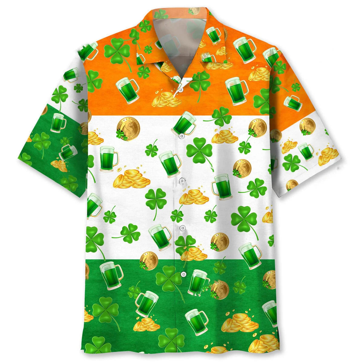 Gold Beer Irish St Patrick Day Hawaiian Shirt