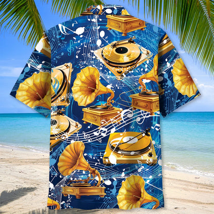 Gold Vinyl Record Hawaiian Shirt
