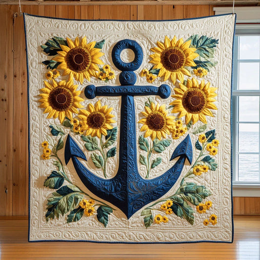 Golden Anchor Quilt Blanket