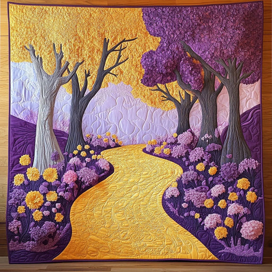 Golden And Purple Quilt Blanket