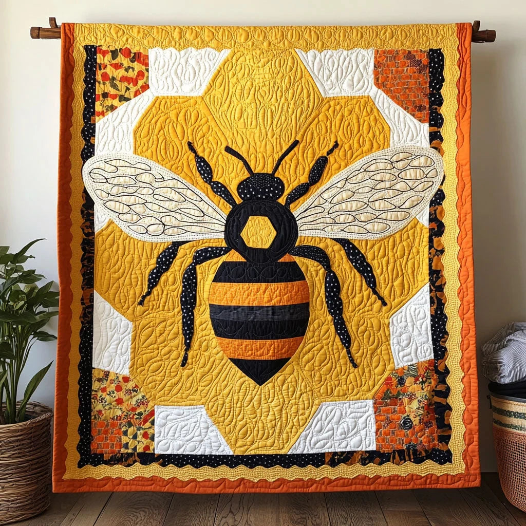 Golden Bee Charm Quilt Blanket