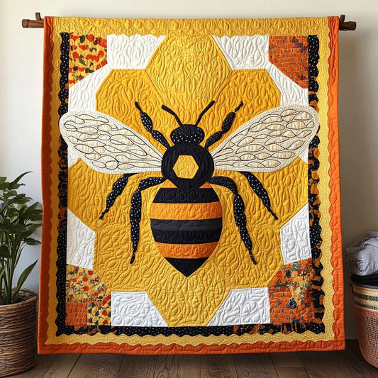 Golden Bee Charm Quilt Blanket