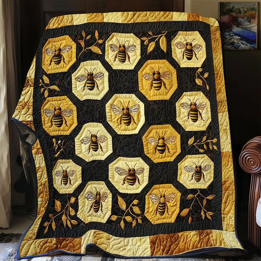 Golden Bee Quilt Blanket