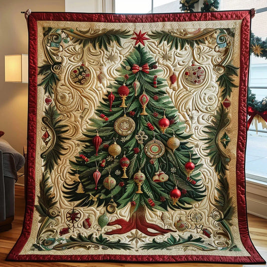 Golden Branch Quilt Blanket
