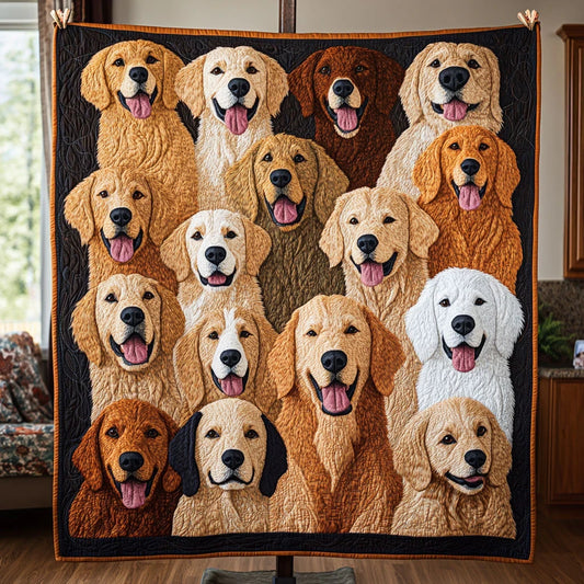 Golden Charm Quilt Blanket