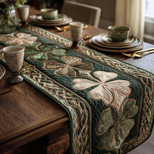 Golden Clover Quilted Table Runner