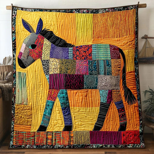 Golden Donkey Quilt Blanket