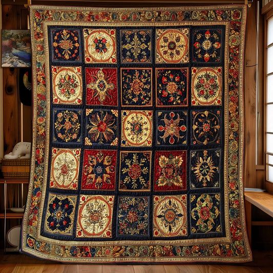 Golden Era Mosaic Quilt Blanket